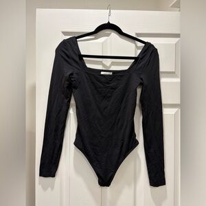 Babaton Black Square Neck Bodysuit